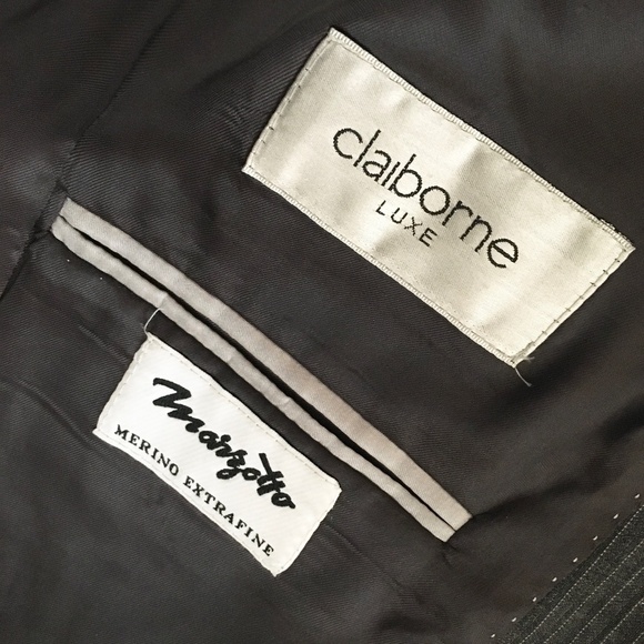 Marzotto x Claiborne Luxe Men’s Blazer Extrafine Merino Wool Pinstripe gray 40R - Picture 10 of 11